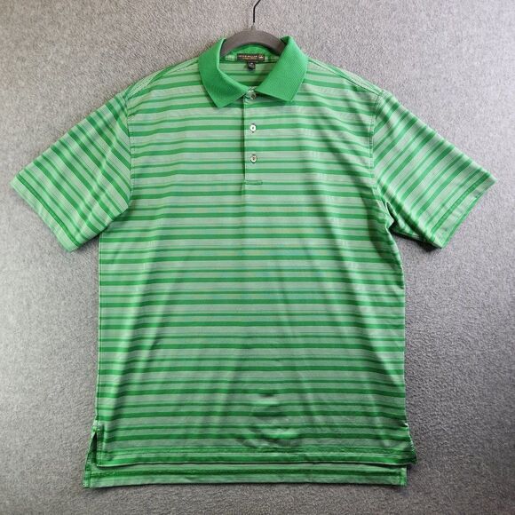 Peter Millar Other - Peter Millar Summer Comfort Polo Shirt Mens Medium Green Striped Stretchy